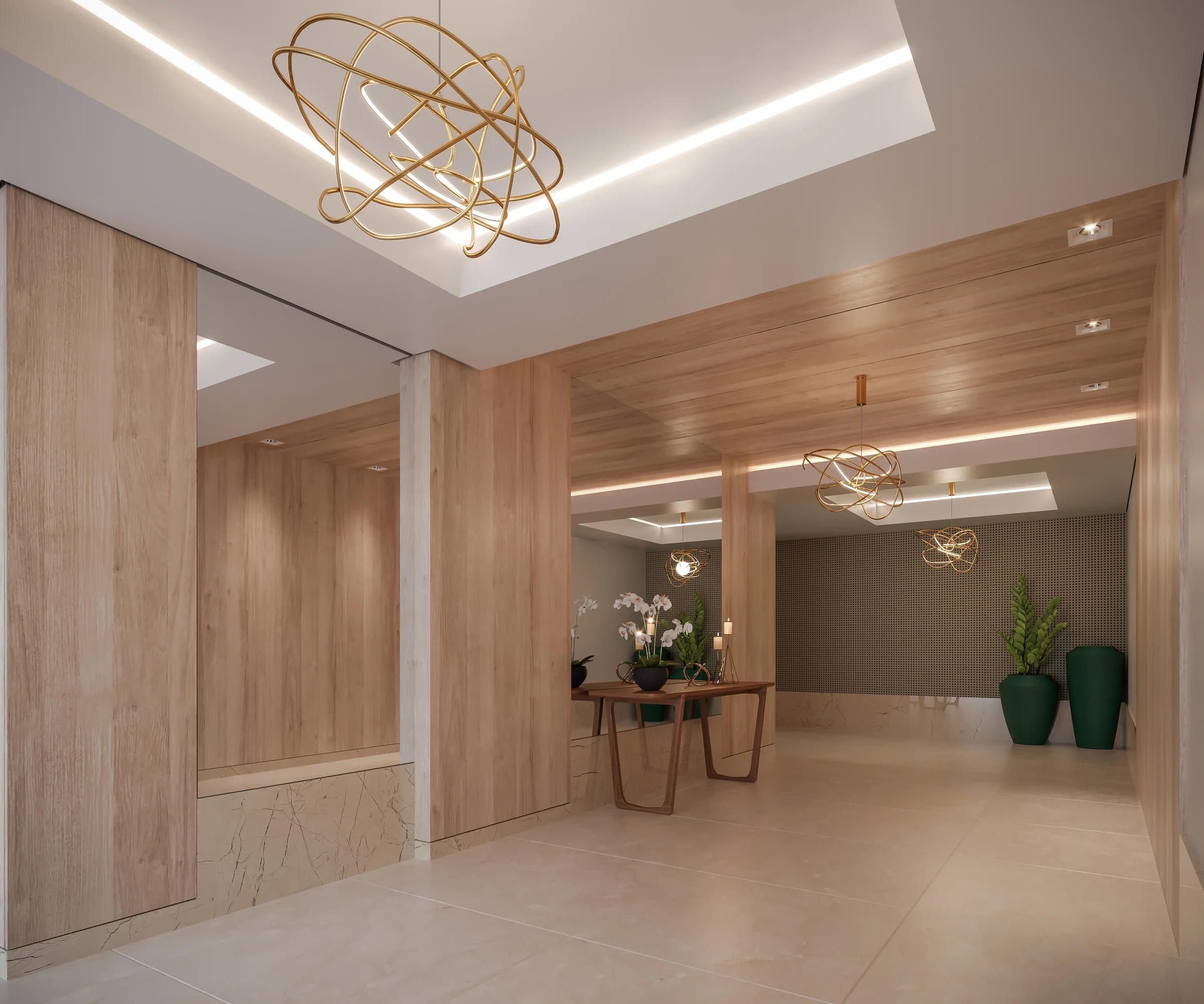 Wish Vaca Brava - Lobby com balcão de recepção e poltronas