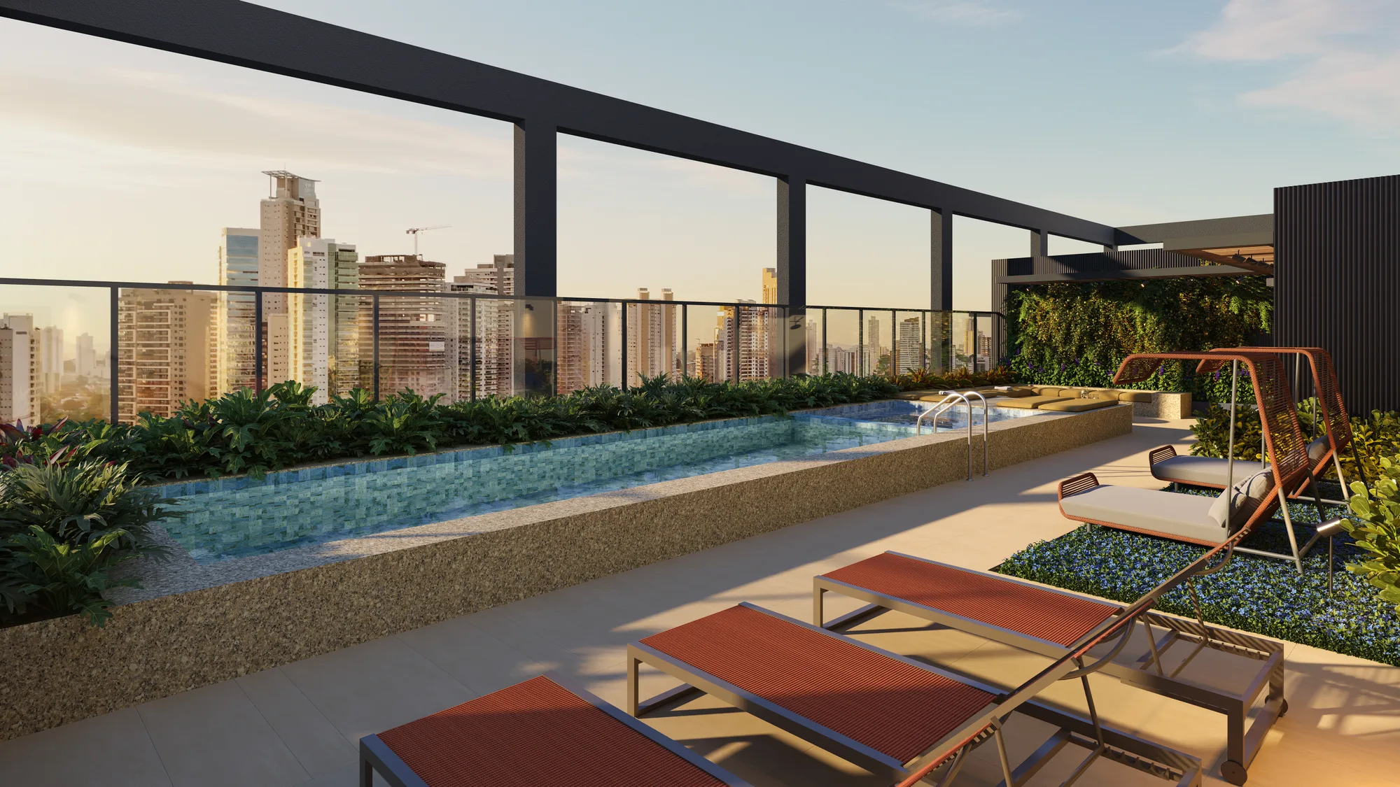 B.Side by City — área comum — Piscina com vista da cidade