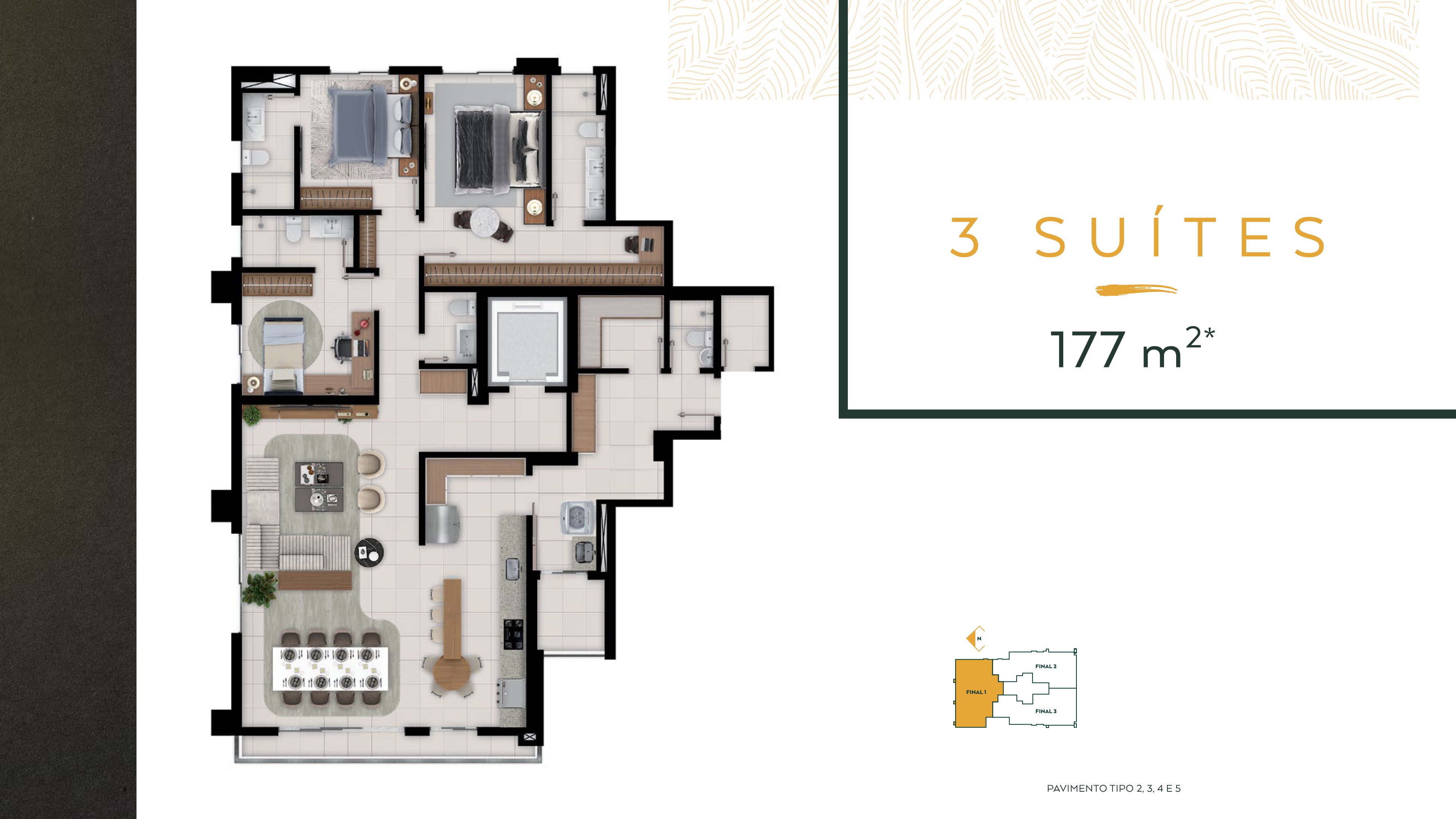 Planta — Apartamento Tipo 177m²