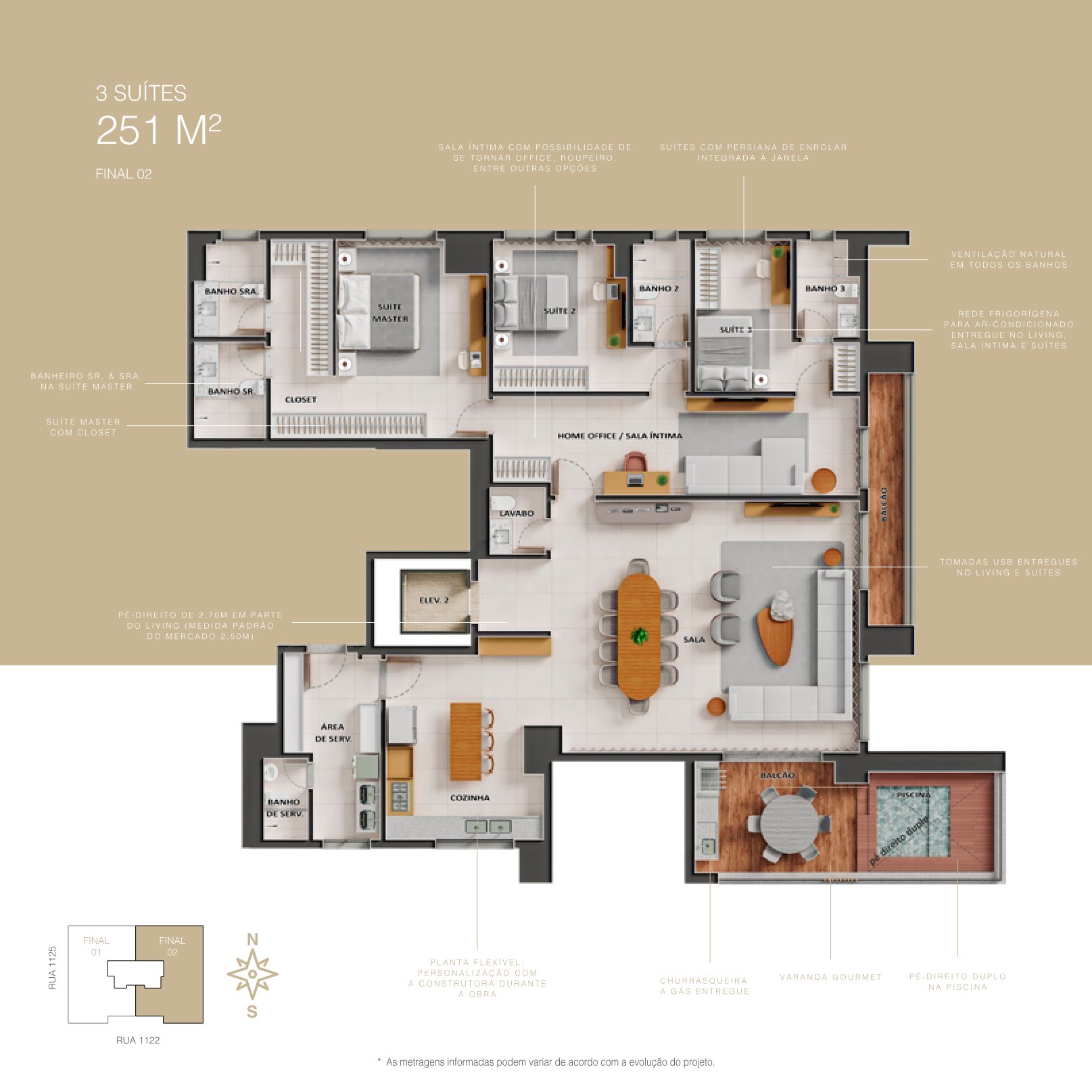 Planta — Apartamento Tipo 251m²