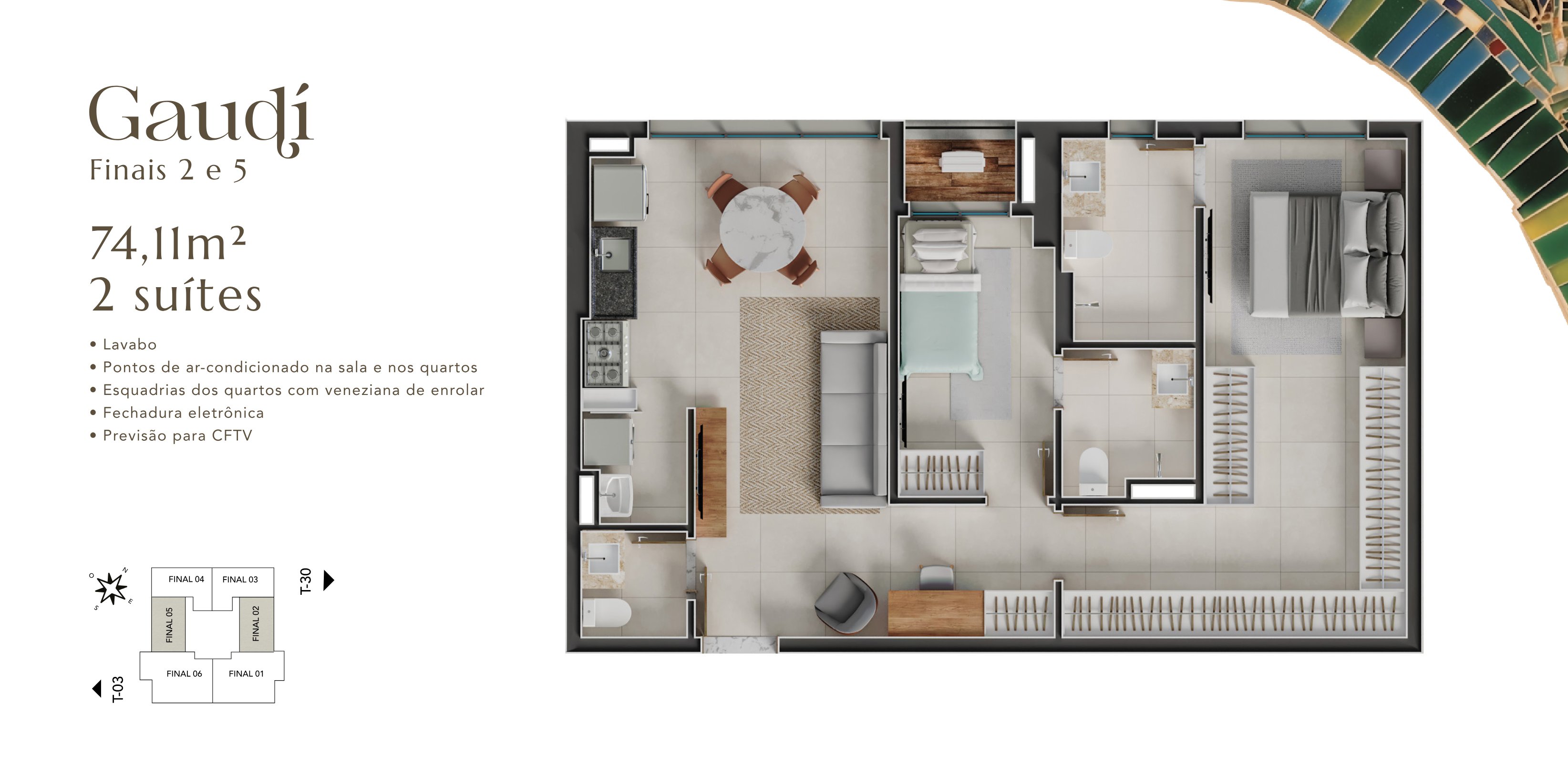 Planta — Apartamento Tipo 74m²