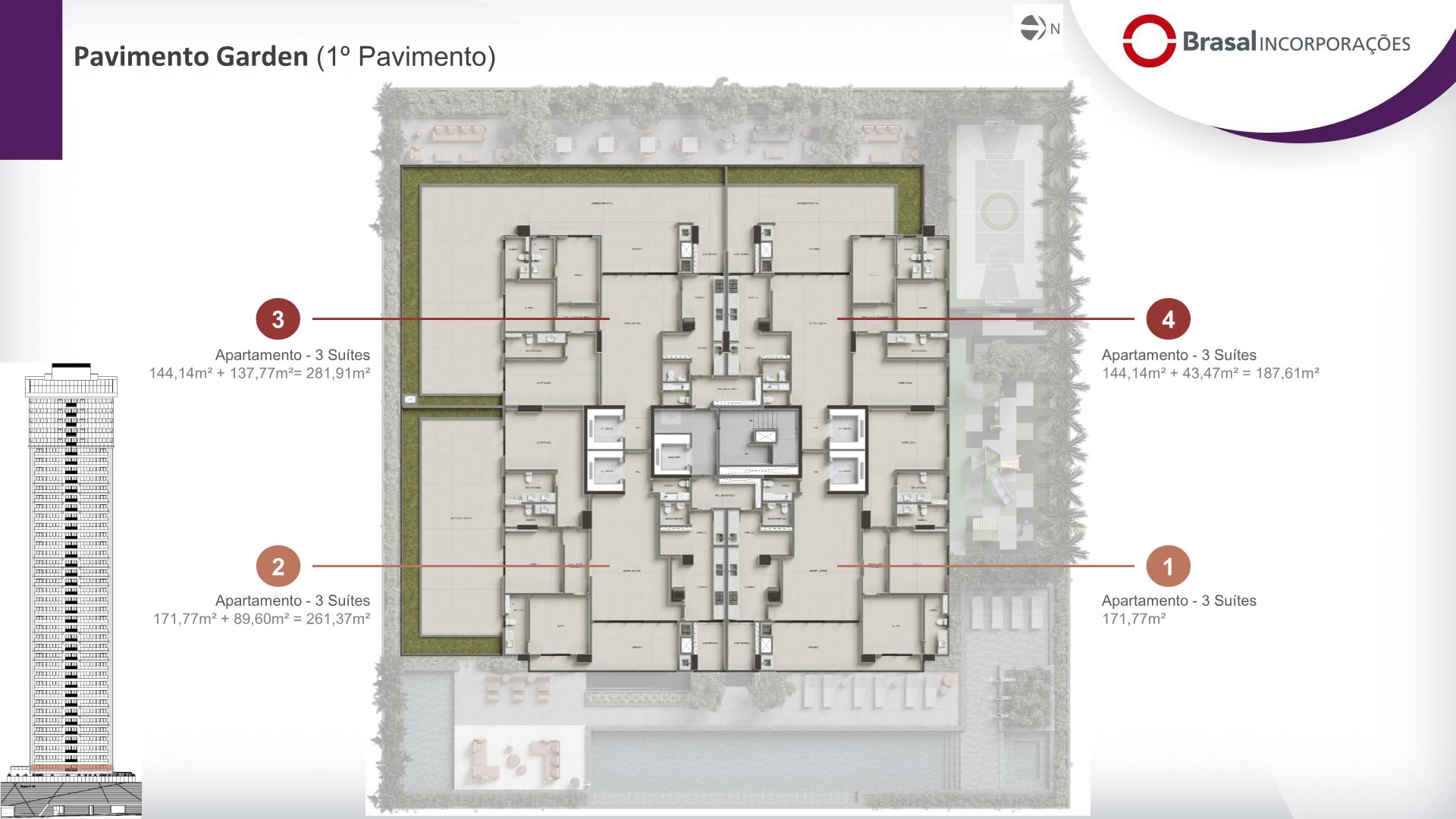 Planta — Apartamento Garden 261,37m²
