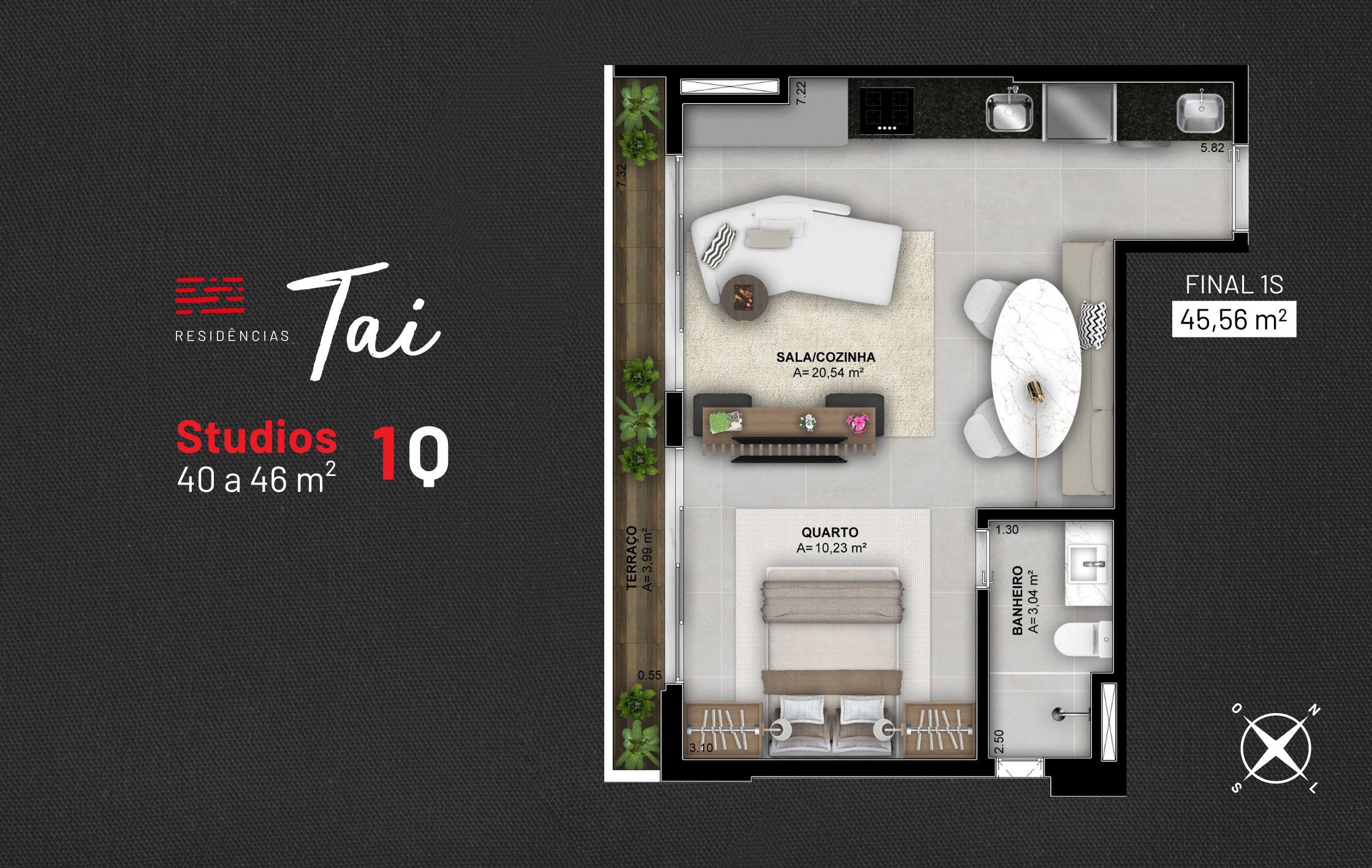 Planta — Studio/1 Quarto