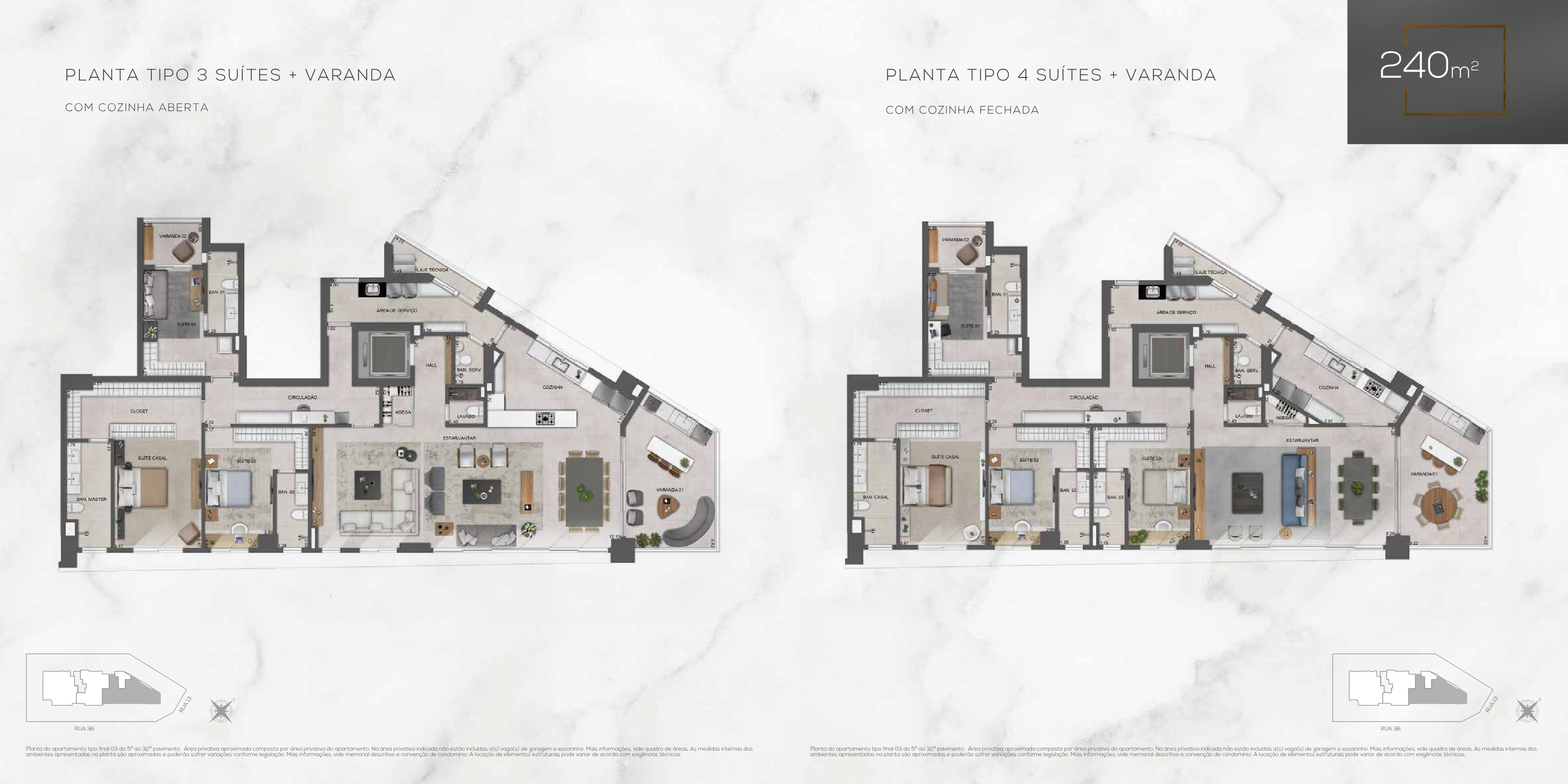 Planta — Apartamento 240m²